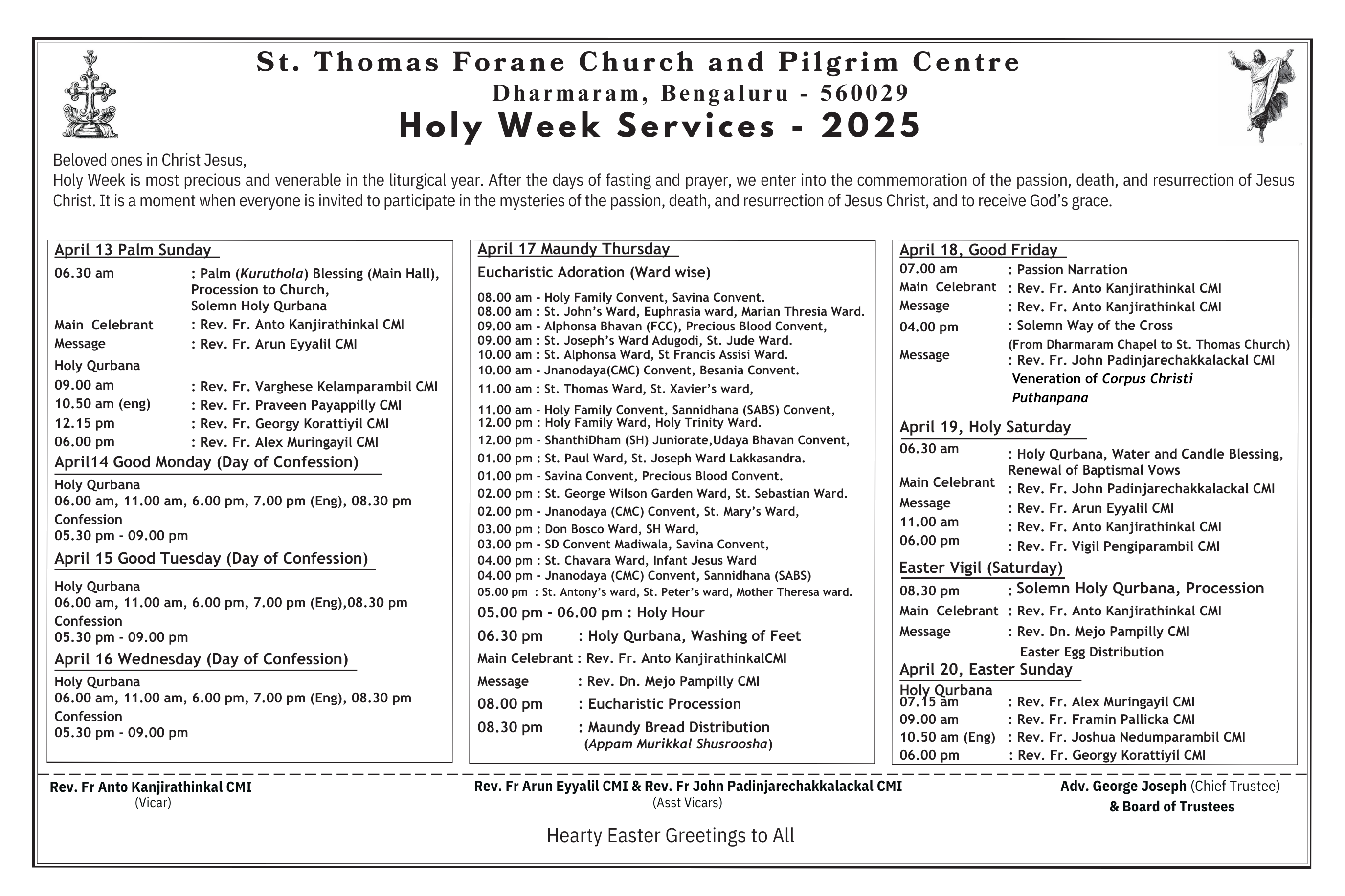 Holy Week Notice
